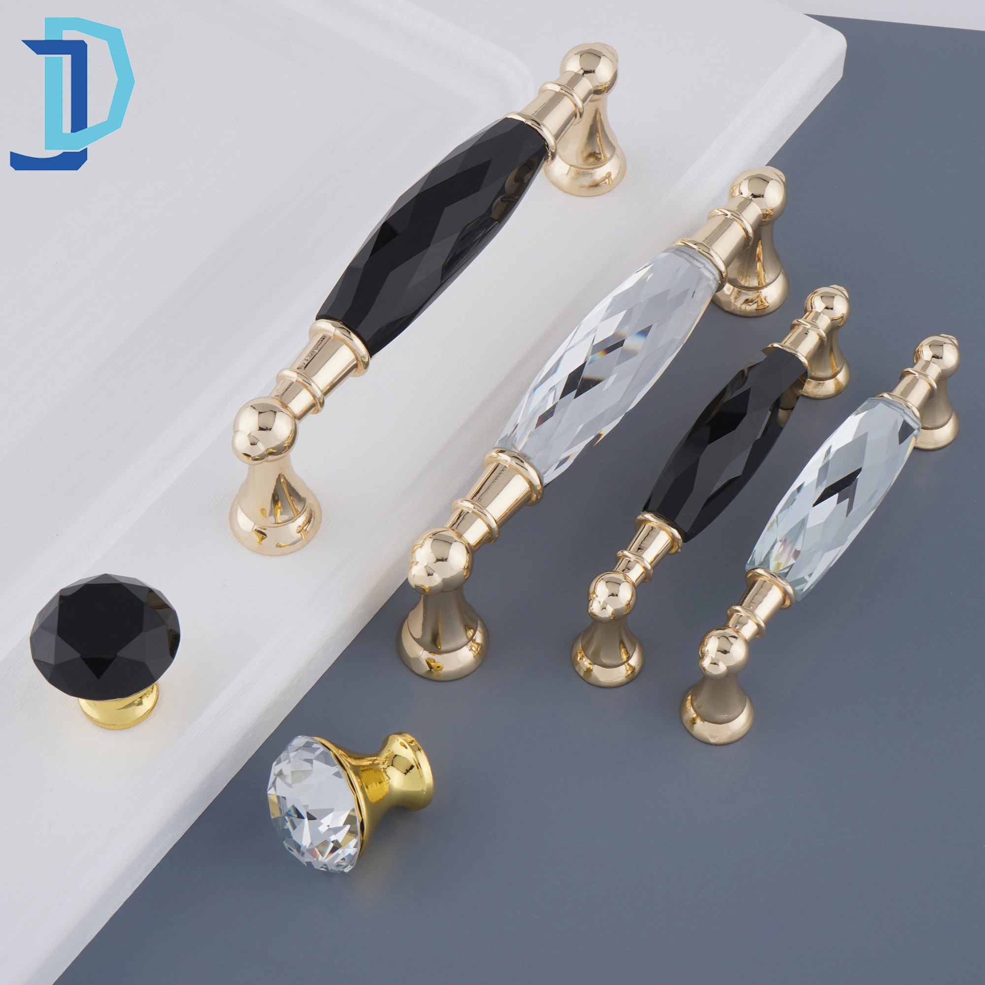 3.5 ''/5.0'' Crystal Meubels Handvatten Gold Lange Bar Deur Kast Handvatten Lade Trekt Keuken Kast Knoppen