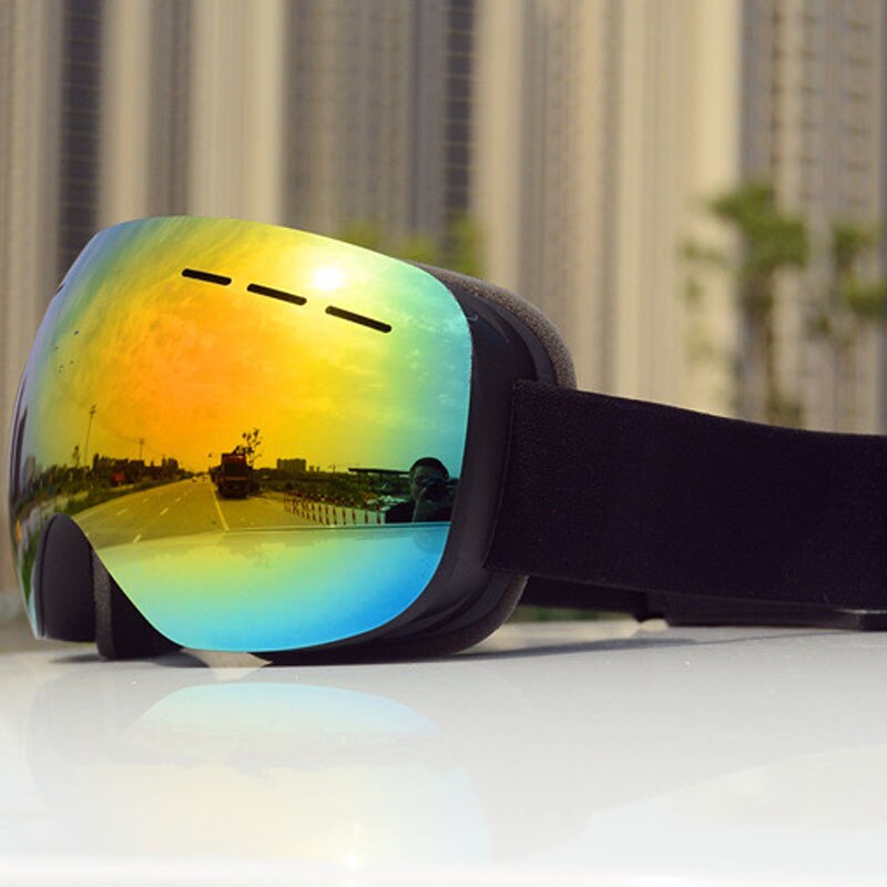 Winter Brille Anti-Nebel-Ski draussen UV Schutz Skifahren Brillen Sport Winddicht Snowboard Schneemobil Männer Frauen Gläser Maske: Schwarz rot