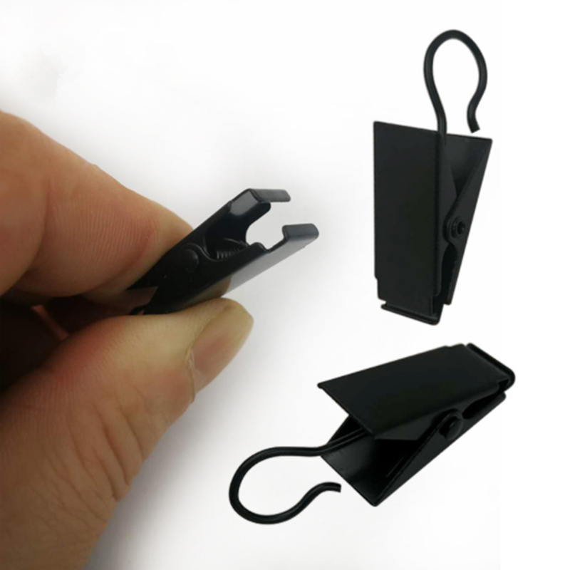 10 Pcs Heavy Duty Black Curtain metal Clips Hook Silver stainless steel Clips Curtain Holder Curtain Tieback Hooks