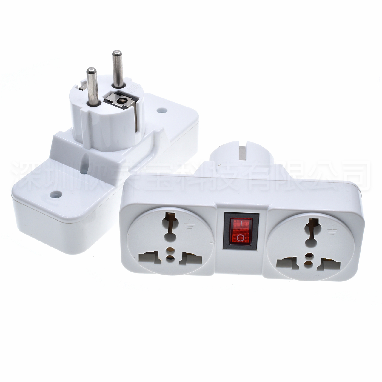 Universell eu-pluggadapter 1 til 2 utvidelsesplugg internasjonal australsk storbritannia us til euro kr reiseadapter elektrisk omformer strømuttak