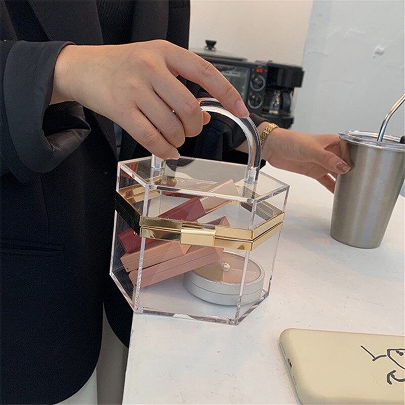 Herbst Und Winter Neue Transparente Handtasche Neue Handtasche Kupplung Partei Abendessen Tasche