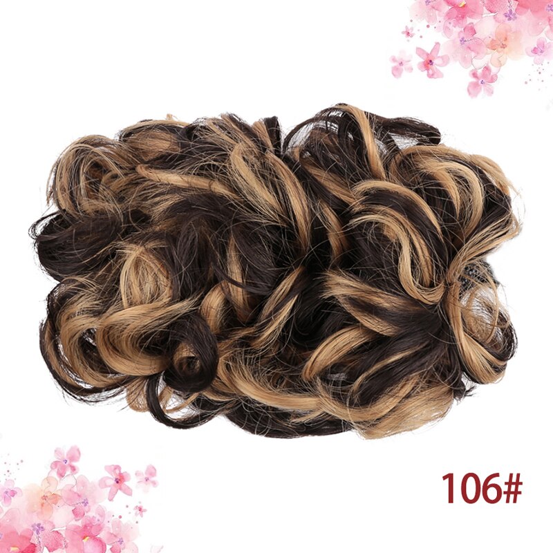 Dianqi elástico faixa de borracha grande coque chignon cabelo sintético dois clipes cabo pente chignon cabelo: 106