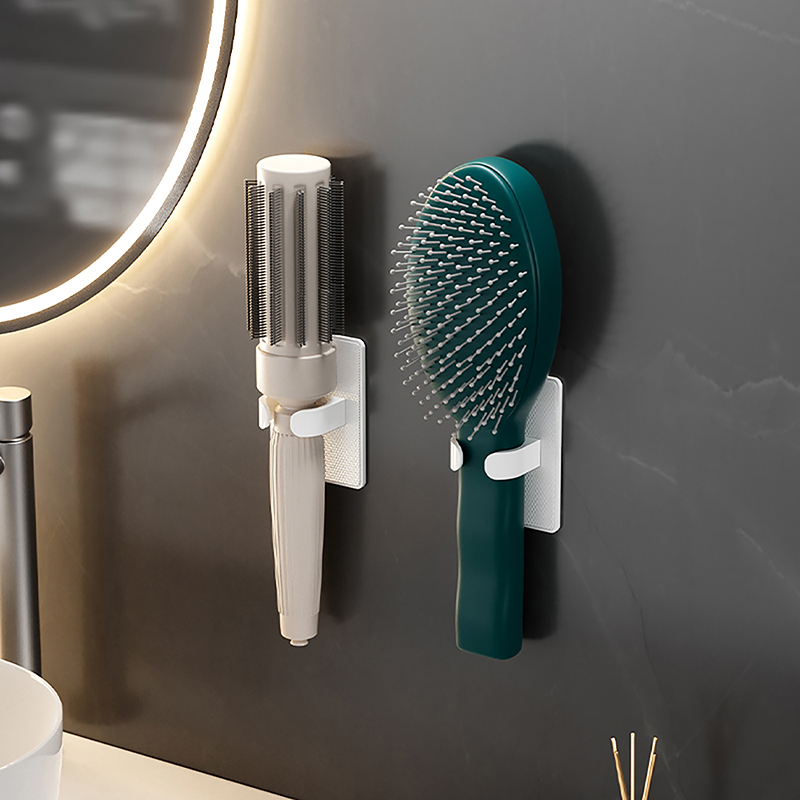 Comb Holder Bathroom Wall Hanging Comb Storage Rack Hair Clip Organizer Air Cushion Comb Holder Plastic Comb Rack