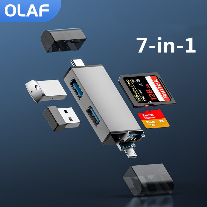 6 In 1 Multifunction Usb 3.0 Card Reader U Disk Type C/Micro Usb/Tf/Sd Flash Drive Memory Card Reading Adapter Phone Accessories