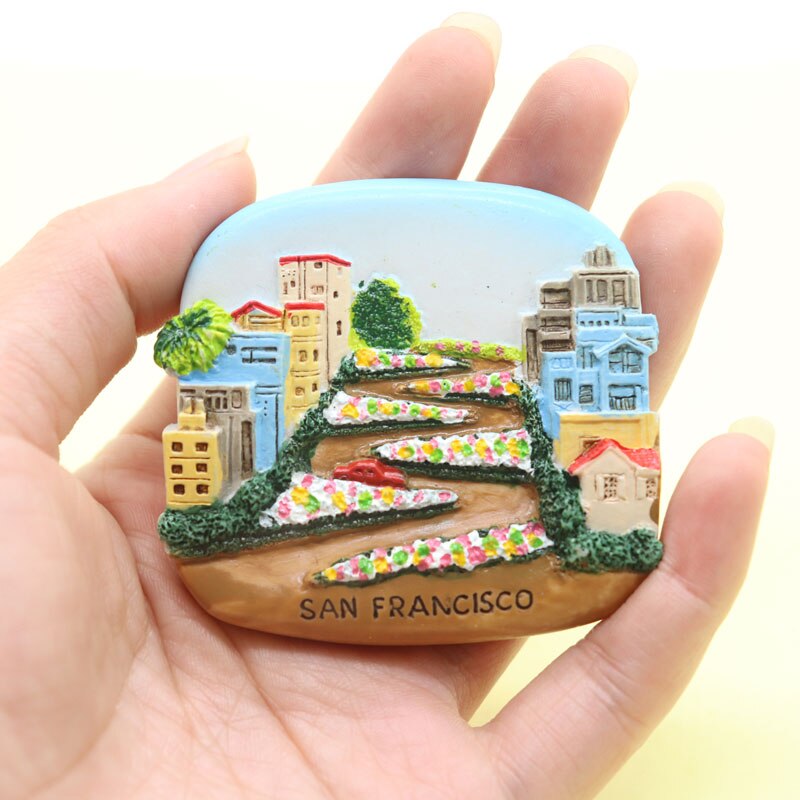 Magneet Bali Oostenrijk Italië Vs Souvenir Vierkante Kleurrijke Decoratie Magnetische Sticker Stad Gebouw Kunst Ambachten Hars