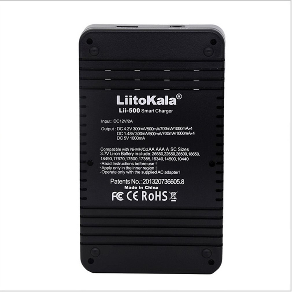 Liitokala Lii-500 18650 Lcd Display Charger 26650 21700 14500 10440 4 Slots Nimh Li-Ion Smart Universal Battery Charger