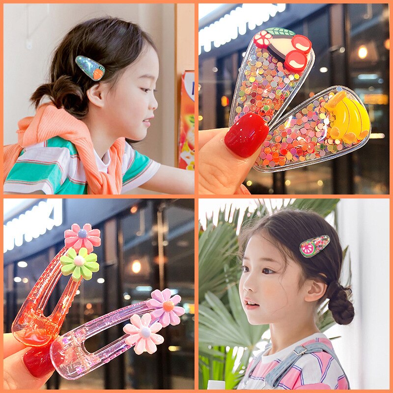 5 Stks/set Bloem Fruit Baby Haar Clips Meisjes Haarspelden Haarspeldjes Kinderen Haar Accessoires Leuke Cartoon Kinderen Haar Ornament