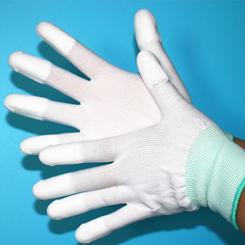 1 Paar Antistatische Handschoenen Anti Statische Esd Elektronische Werkhandschoenen Pu Gecoat Gecoate Palm Vinger Pc Antislip Voor Vinger Bescherming