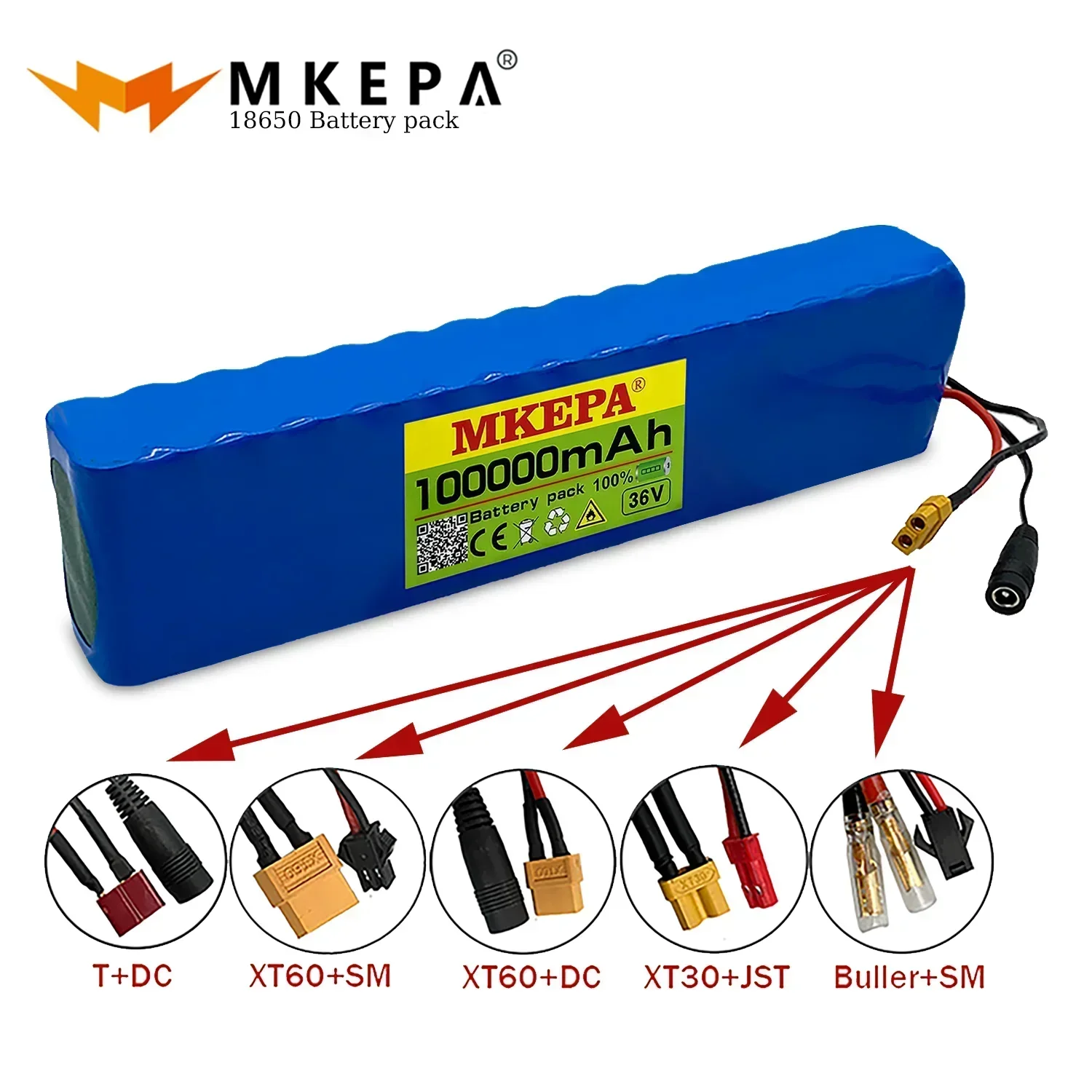 36V 100Ah 18650 akumulator litowy wielokrotnego ładowania 10S3P 1000W zmodyfikowana moc rower skuter pojazd elektryczny z BMS