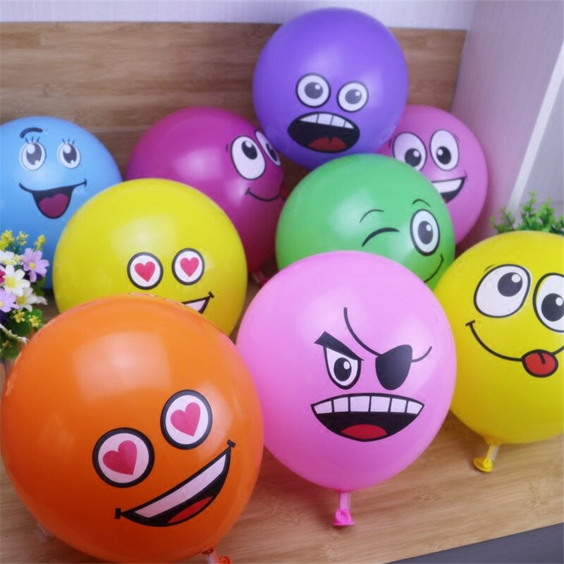 100Pcs 12 Inch Dikke Mix Smiley Ballon Verjaardagsfeestje Grappige Uitdrukking Winkel Viering Evenement Decoratie Ballon: Default Title