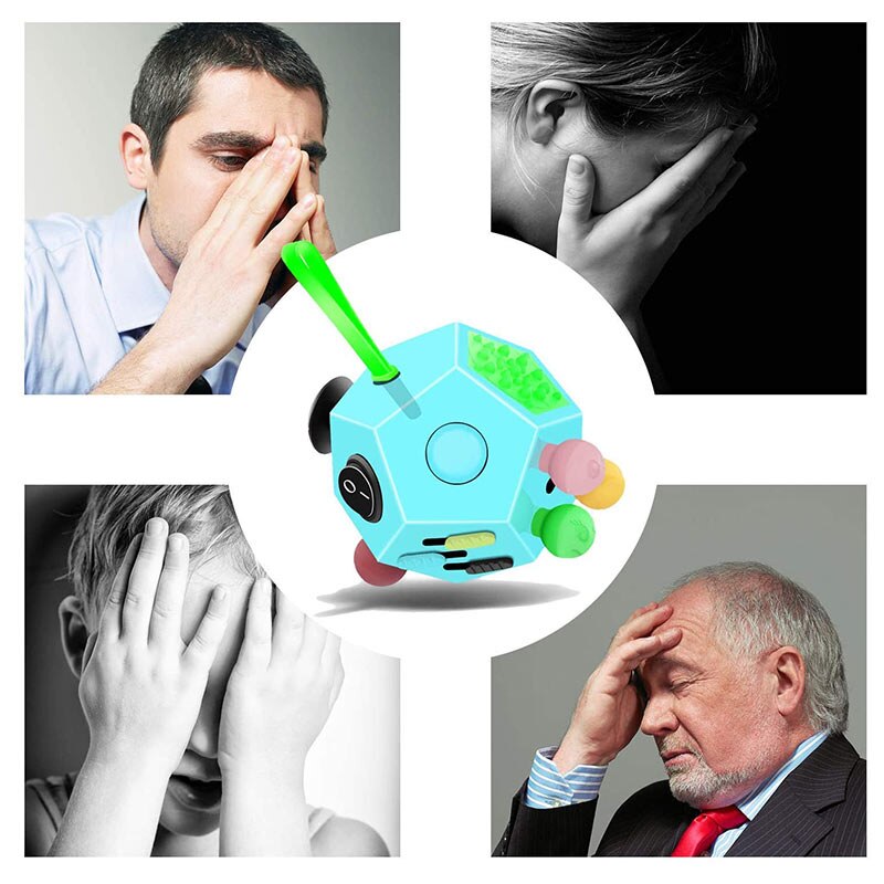 12-seitige Anti Stress Cube Dekompression Entlasten Würfel Anti-angst Entlasten Angst Relief Depression Kinder Erwachsene Spaß Spielzeug