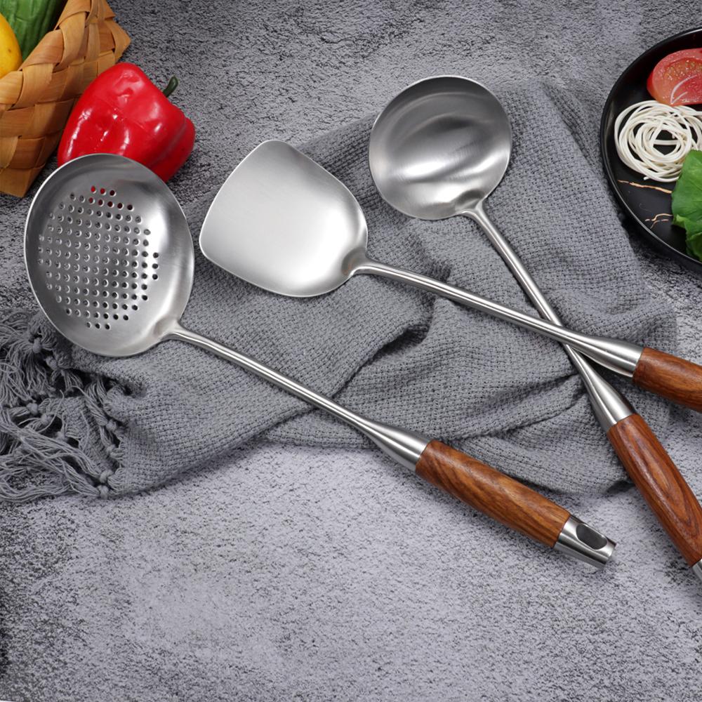 AOOSY 18/10 Stainless Steel Wok Spatula Turner Soup Spoon Slotted Spatula Spaghetti Server Kitchen Utensil Cook