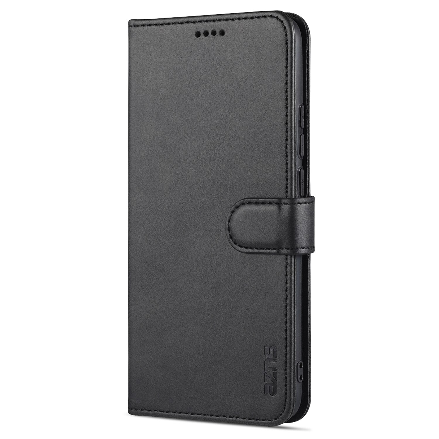 Wysokiej jakości etui z klapką do Huawei P50 Pro Pu skórzane etui na telefon etui ochronne z paskiem zamykającym AZNS: for Huawei P50 Pro / YZSAS Black / Case add Glass Film