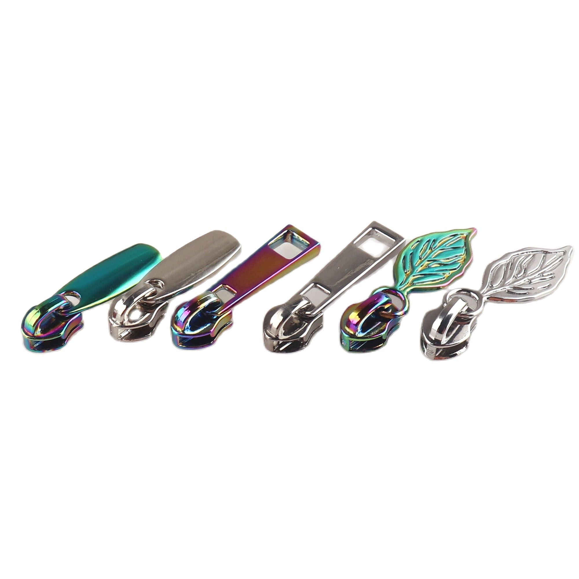 Rainbow 5# Zipper Heads Puller,Metal Zipper Pull,Canvas Nylon Coil Zip Jacket for Sewing Purse Bags Clothing Shoes Handbag