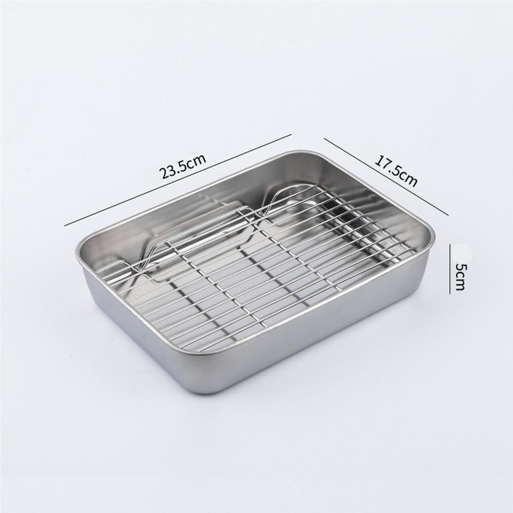 Baking Tray with Removable Cooling Rack Set Stainless Steel Baking Pan Sheet Non Toxic , Used For Oven, BBQ Tray Dishwasher Safe: S