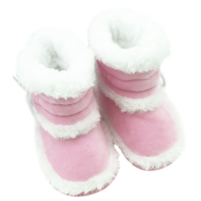 0-18 Months Winter Baby Girls Snow Boots Infant Solid Lace Up Shoes Prewalker Anti-slip Boots