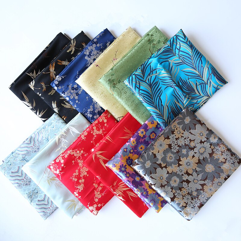 Silke stof brokade stærk densitet top trendy jacquard silke stof til dame håndtasker pose pung