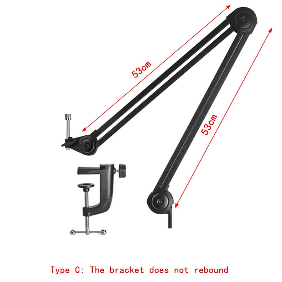 Microphone Boom Arm Stand Heavy Duty Cantilever Bracket Tripod Adjustable Suspension Scissor Spring Built-in Mic Stand for Live: Model-Type C