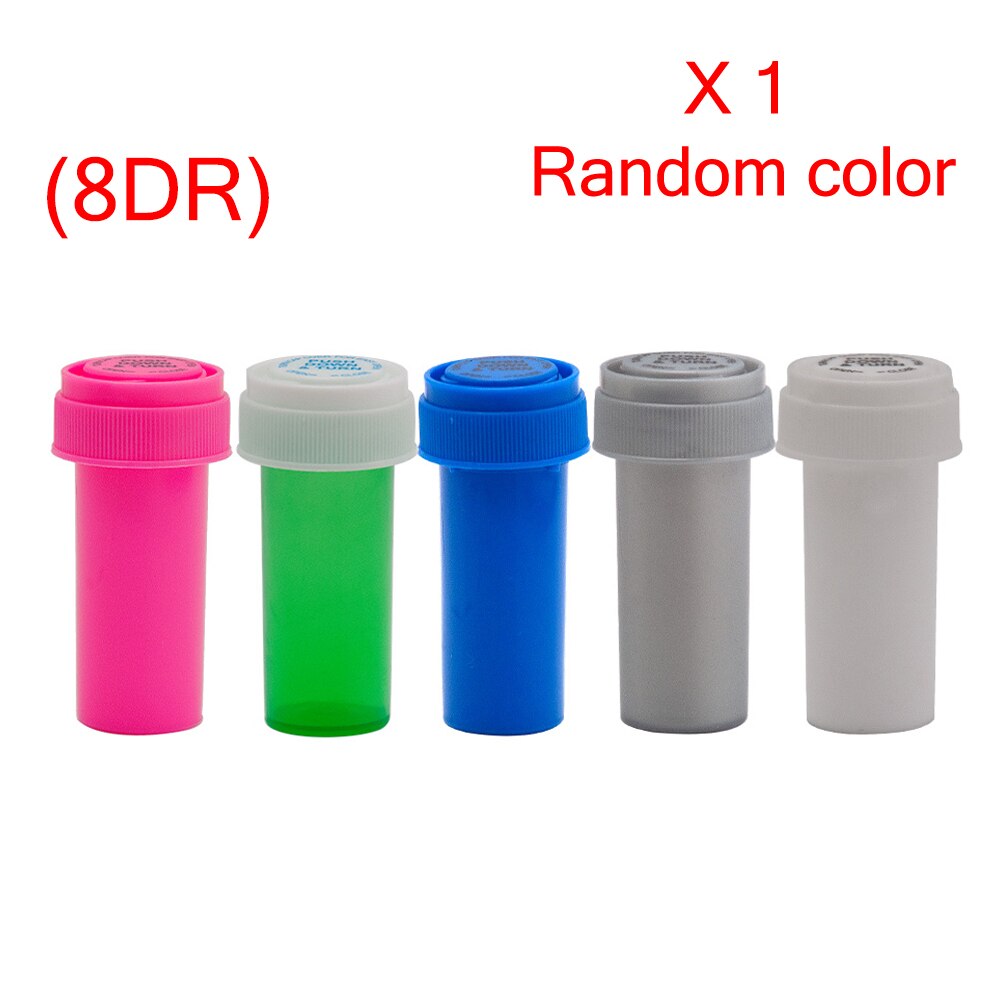 COURNOT 8 Dram Push Down &amp; Turn Vial Container Acrylic Plastic Storage Stash Jar Pill Bottle Case Box Herb Waterproof Container: Default Title