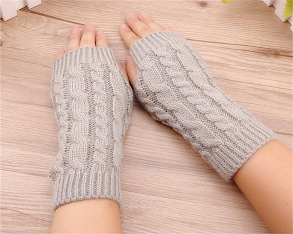 Vrouwen Warme Zachte Handschoenen Dame Winter Herfst Arm Warmer Twist Lange Vingerloze Knit Mitten Praktische Casual Handschoenen: QH