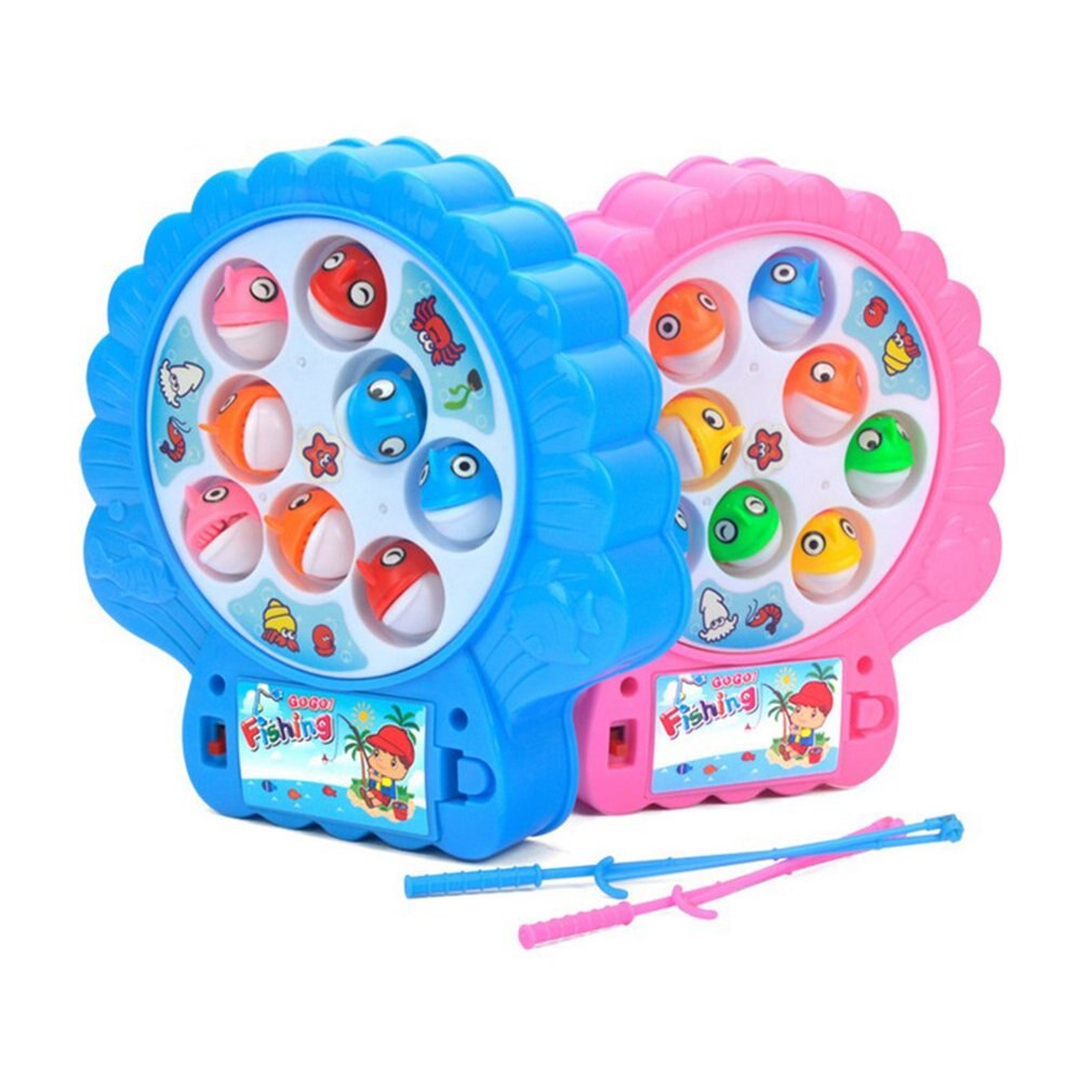Juego de pesca giratorio Musical para niños, juguetes deportivos para el aire libre, con forma de concha de doble capa