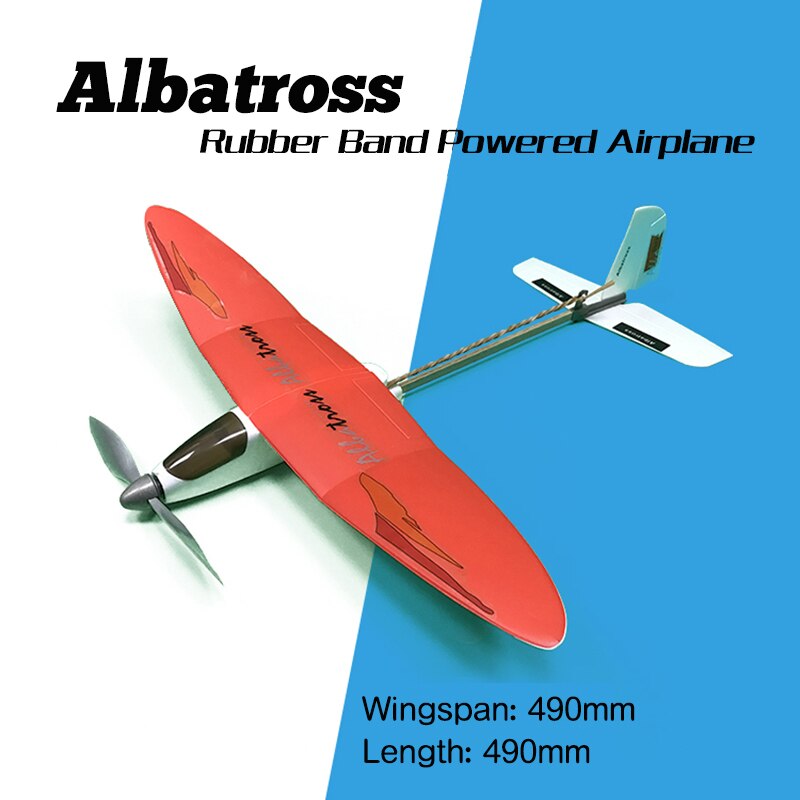 Albatros Rubber Aangedreven Vliegtuig DIY Vergadering airplane model puzzel kinderen Educatief Speelgoed themore thecheaper