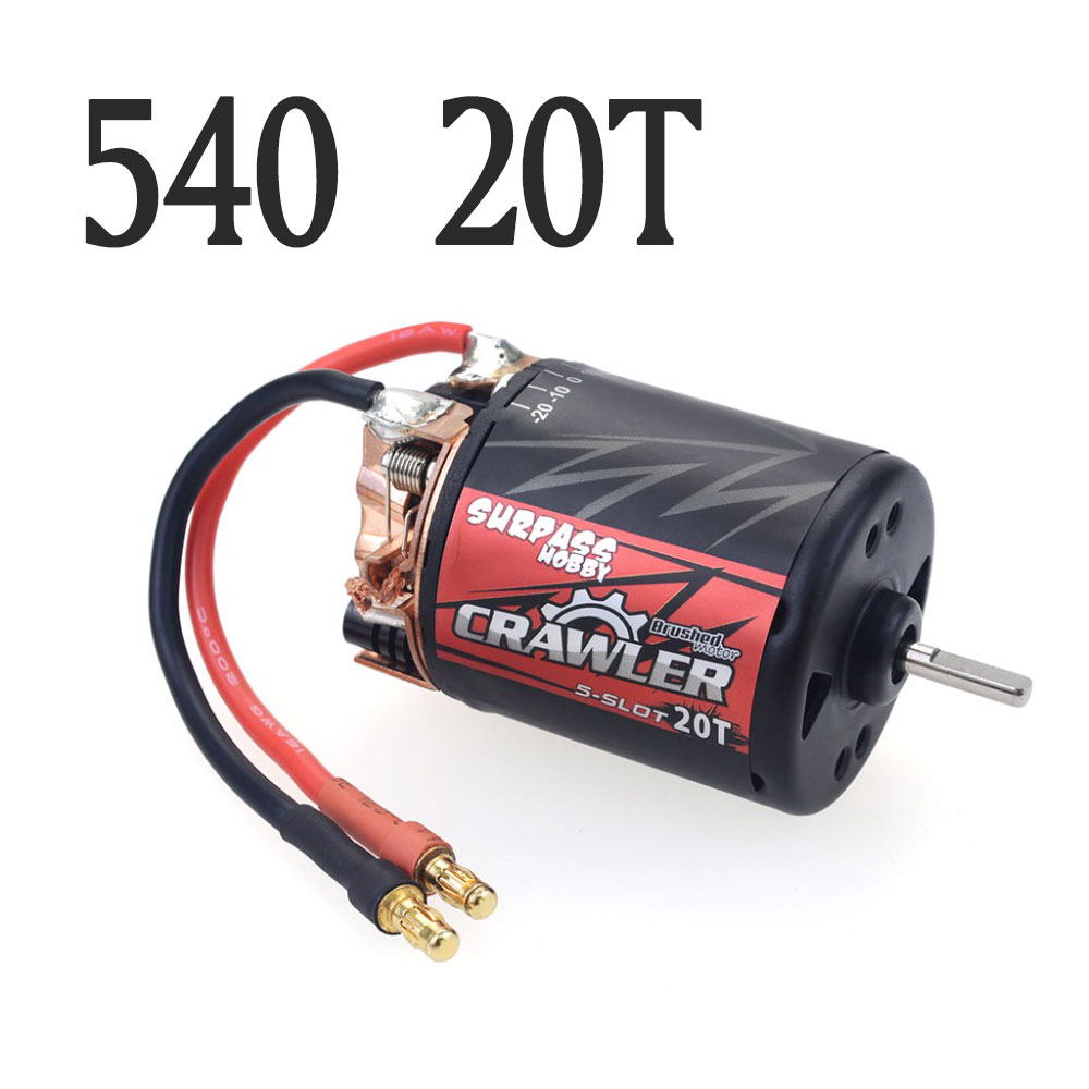 Waterproof 5-Slot 540 550 10T 11T 12T 13T 16T 20T Brushed motor w/ 60A 80A ESC for tamiya Kyosho TRAXXAS WLtoys 1/10 RC Car: 540 20T