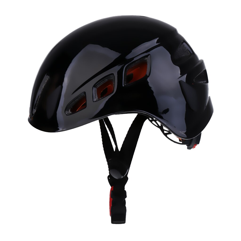 Safety Rock Climbing Mountaineering Caving Rappelling Rescue Helmet With Air Vent Scaffolding Head Protector: Black