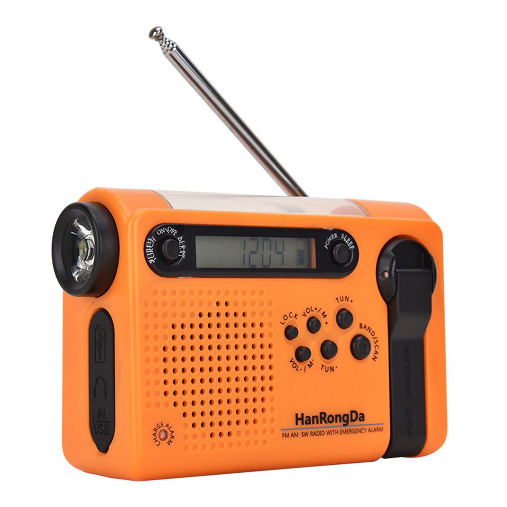 HRD900 Multifunctional Full Band Solar Powered AM/FM/SW Weather Radio Emergency LED Flashlight Lamp Power Bank: 2