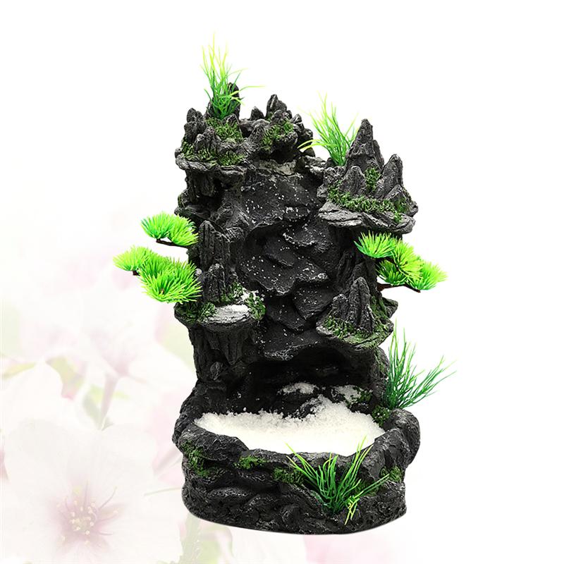 1pc Fish Tank Resin Ornament Water Quicksand Waterfall Resin Rockery Landscaping Decoration Aquarium Ornament