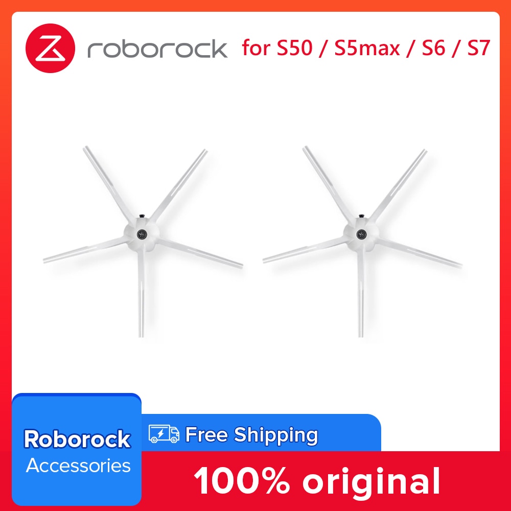 2 st original roborock reservkit  s5 max  s6 max v dammsugare rengöringsborste sidborste reservdelar till roborock  s6,s50,s5 max