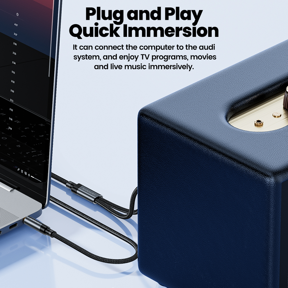 Toocki RCA Kabel 3.5mm Jack naar 2 RCA AUX Audio Kabel Splitter voor Smartphone Versterker Home Theater AUX kabel RCA