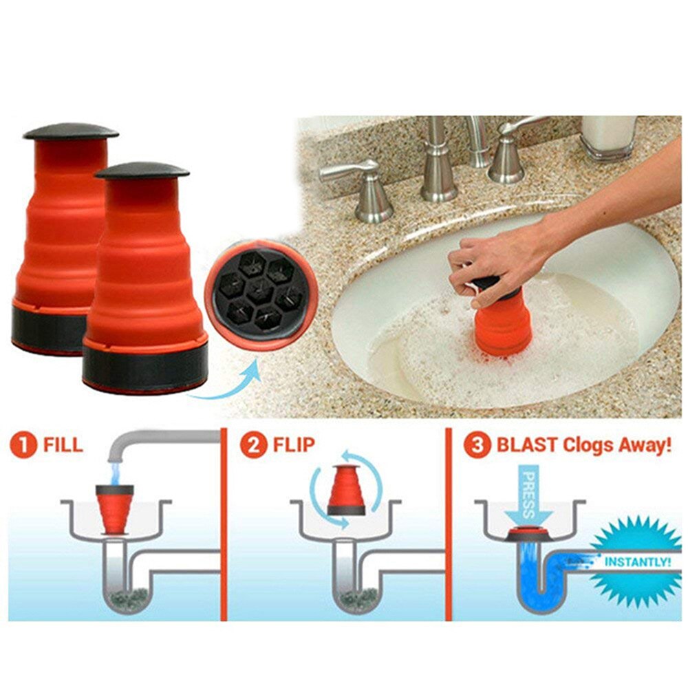 Handmatige draagbare verstoppingskanon lucht hoge druk krachtige afvoerontstopper pomp ontstopper reinigingsgereedschap voor keuken toilet badkamer  f5