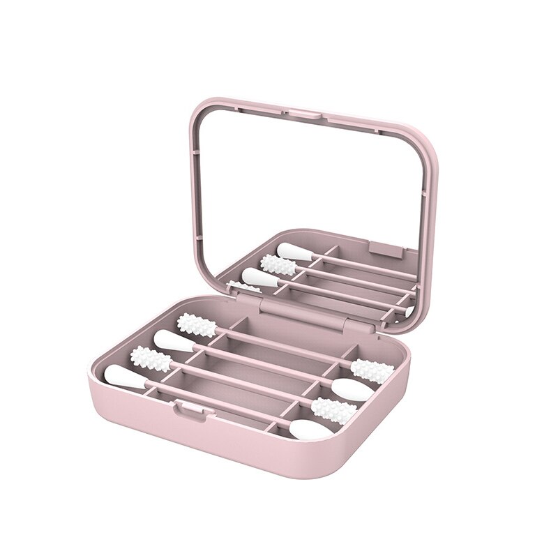 4/2pz tamponi di cotone riutilizzabili pulizia dell'orecchio bastoncini di silicone tamponi di trucco a doppia testa bastoncini strumenti di trucco flessibili morbidi: 09