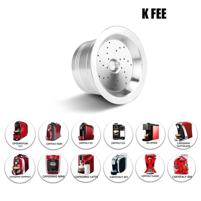 ICafilas Tchibo Cafissimo Classic Coffee Capsule Stainless Steel Reusable Refillable Filters for K fee /Caffitaly Coffee Machine: K fee