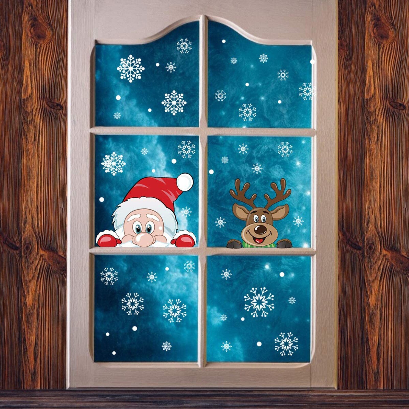 Noël dessin animé Santa cerf autocollant actuel noël fenêtre verre électrostatique pâte autocollant décorations pour la maison 03