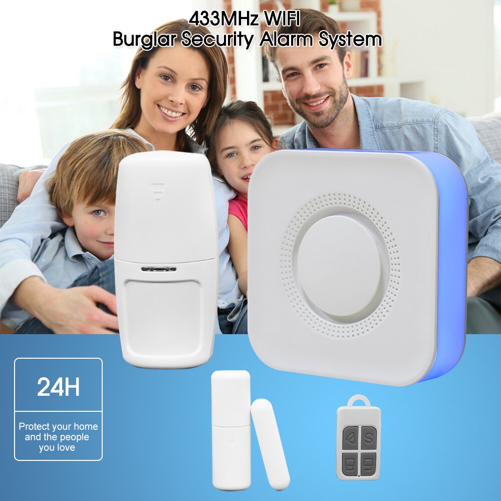 100dB Alarm Host 433MHz Detectors Tuya APP Wifi Alarm System Security Alarm System Compatible with Alexa Voice Control