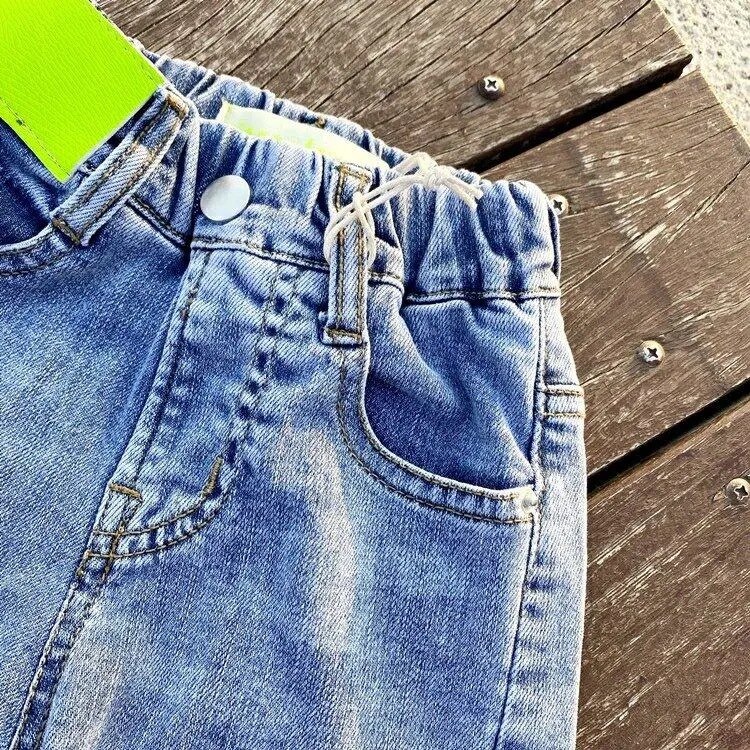 Girls Split Jeans Autumn High-waisted Straight-up Denim Pants Teen Girls Jeans