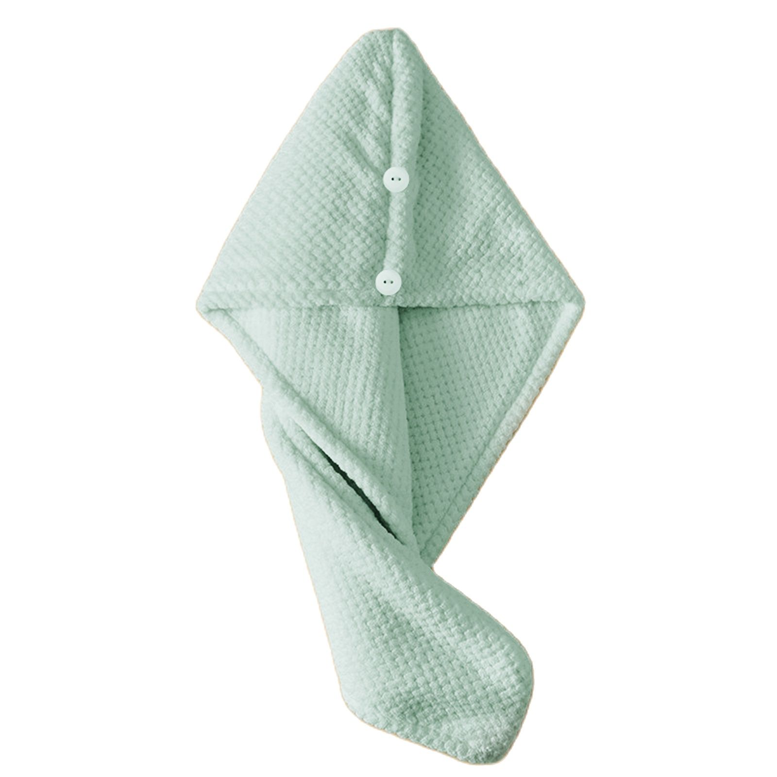 Parel Katoenen Haar Handdoek Wrap Super Absorberend Sneldrogend Haar Handdoeken Microfiber Haar Hoed Caps Voor Drogen Krullend Lang Dik Haar: Lichtgroen