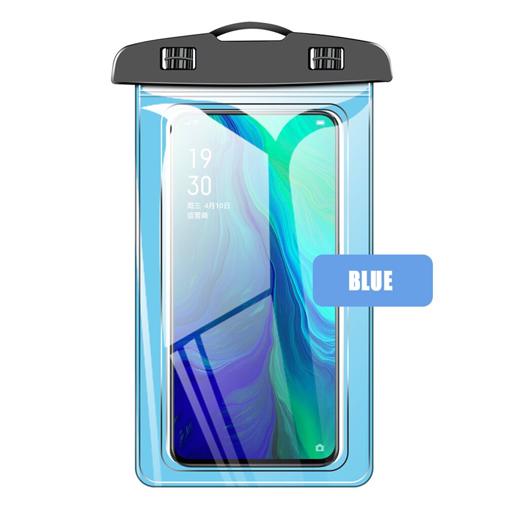 Universele Waterdichte Telefoon Case Water Proof Bag Mobiele Telefoon Anti-Water Pouch Pvc Cover Iphone Voor Huawei Samsung Mobiele telefoon: Blue