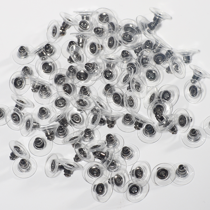 50 stücke DIY Handwerk Zubehör Silizium Zucht Ohrring Zurück Stopper Ohr Beitrag Nüsse Schmuck Erkenntnisse Komponenten Gold und Silber