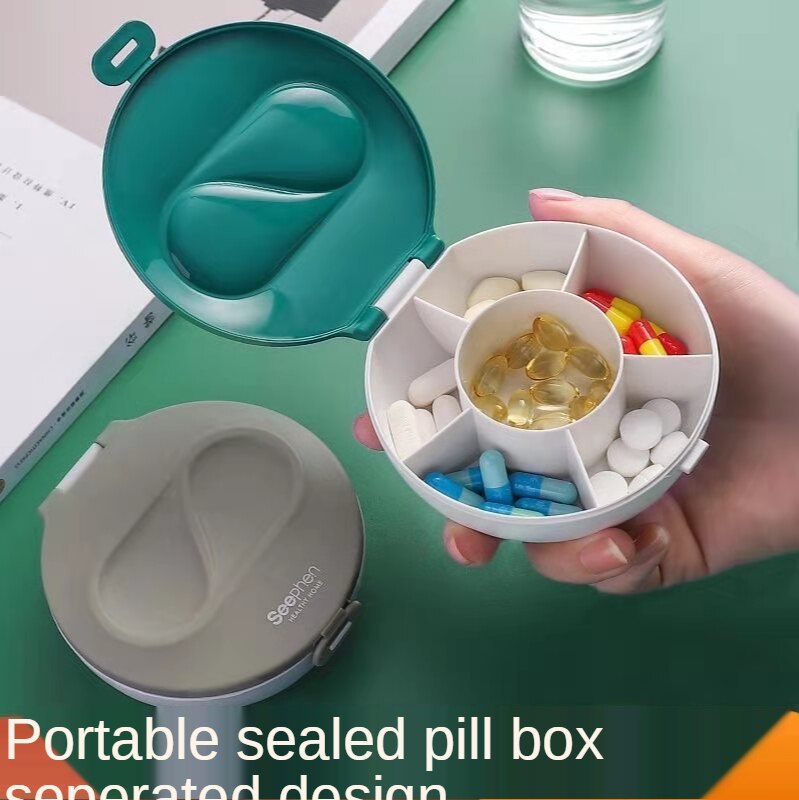 Bærbar lille pilleæske én uge medicin stor kapacitet dispenserende opbevaringsboks bærbar opbevaring mini forseglet rum æske