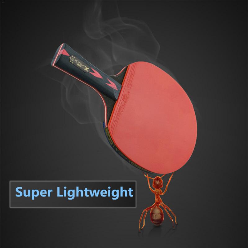 Conjunto de raqueta de tenis de mesa de carbono de 5 estrellas mejorado 2 uds, palo de Paddle de Ping Pong ligero y potente con buen Control