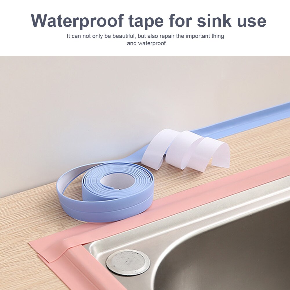 Waterproof Tape Strip Kitchen Sink Paste Gap Beauty Seam Bathroom Toilet Paste Mold Tape Super Adhesive Silicone Stickers