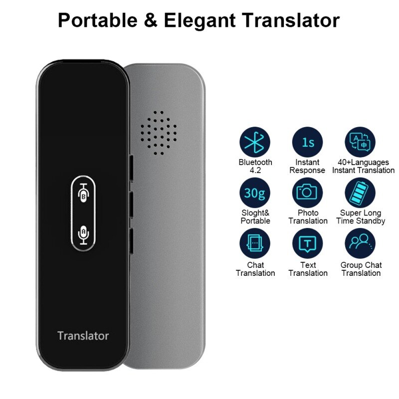 G6X Portable 3 In 1 Smart Translator With 40+ Languages Instant Bluetooth Translator Support Voice/Text/Photographic