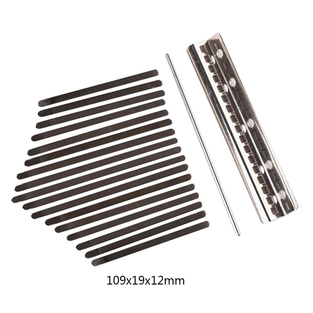 17 Toetsen Kalimba Diy Toetsen + Bridge + Tuning Hamer Kit Thumb Piano Accessoires Stencil Schaal Goede Flexibiliteit Galvaniseren Proces: E