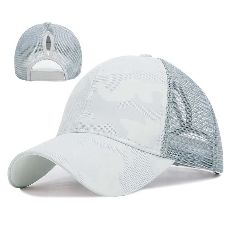 Paardenstaart tennispet dames meisje verstelbare ademende zomer effen snapback katoenen hoeden casual sportpetten: 3