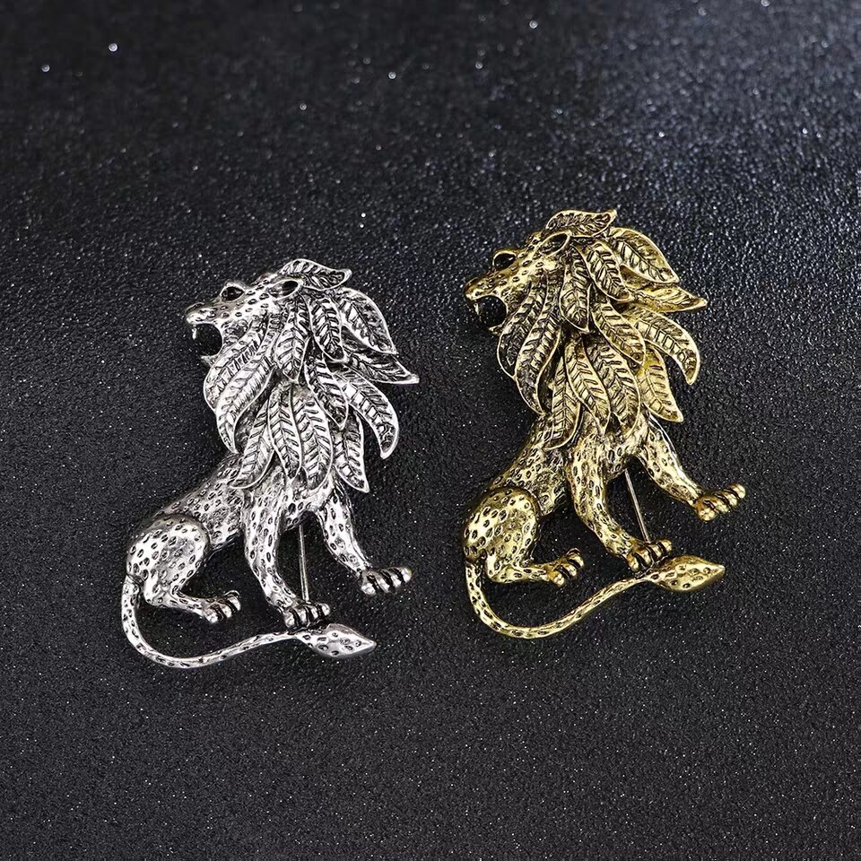 Goud Zilver Leeuw Pin