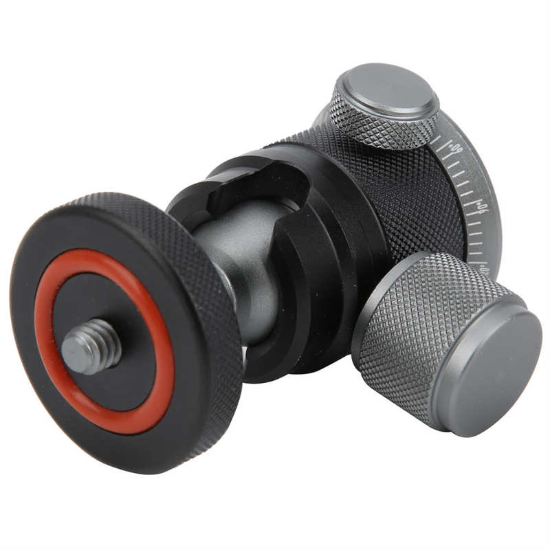 Cabezal de trípode giratorio de 360 grados, soporte de cabeza de bola pequeña, aleación de aluminio, tornillo de 1/4 pulgadas para rótula de trípode de cámara