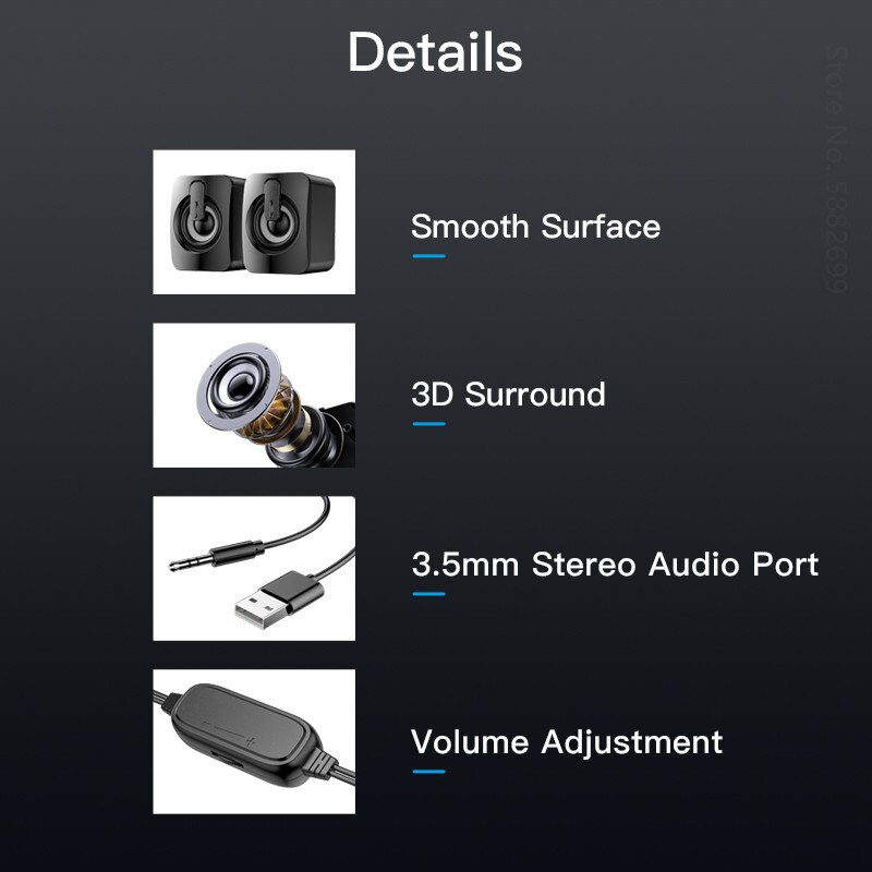 Mini Usb Computer Speakers Home Cinema Sound Box Stereo Subwoofer Kast Luidspreker Voor Pc Laptop Niet Bluetooth Soundbar